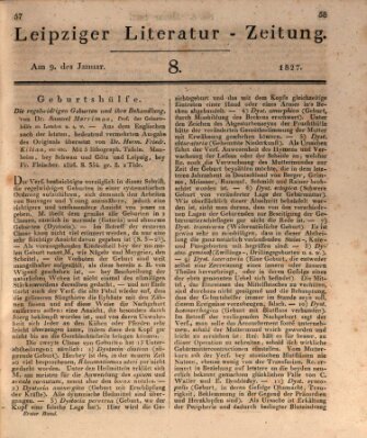 Leipziger Literaturzeitung Dienstag 9. Januar 1827