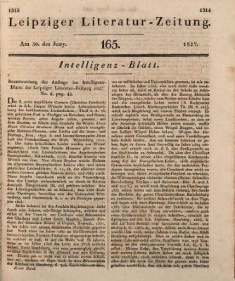 Leipziger Literaturzeitung Samstag 30. Juni 1827