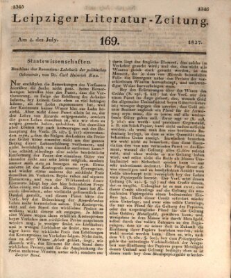 Leipziger Literaturzeitung Mittwoch 4. Juli 1827