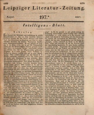 Leipziger Literaturzeitung Samstag 4. August 1827