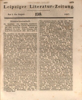 Leipziger Literaturzeitung Montag 6. August 1827