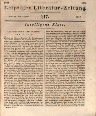 Leipziger Literaturzeitung Samstag 25. August 1827