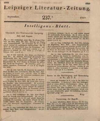 Leipziger Literaturzeitung Samstag 15. September 1827