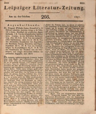 Leipziger Literaturzeitung Freitag 19. Oktober 1827
