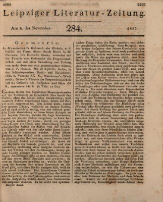 Leipziger Literaturzeitung Donnerstag 8. November 1827