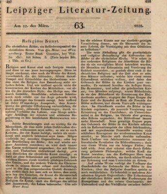 Leipziger Literaturzeitung Mittwoch 12. März 1828