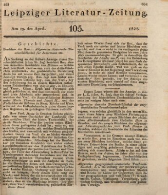 Leipziger Literaturzeitung Dienstag 29. April 1828