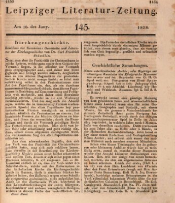 Leipziger Literaturzeitung Dienstag 10. Juni 1828