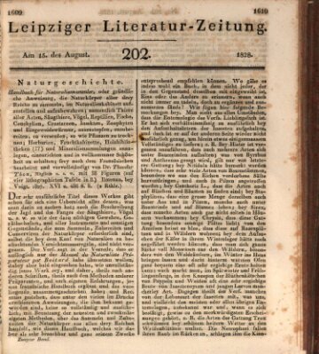 Leipziger Literaturzeitung Freitag 15. August 1828
