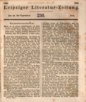 Leipziger Literaturzeitung Dienstag 23. September 1828