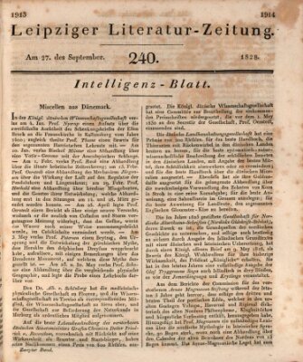 Leipziger Literaturzeitung Samstag 27. September 1828