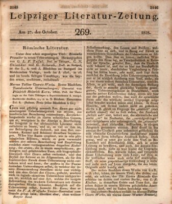 Leipziger Literaturzeitung Montag 27. Oktober 1828