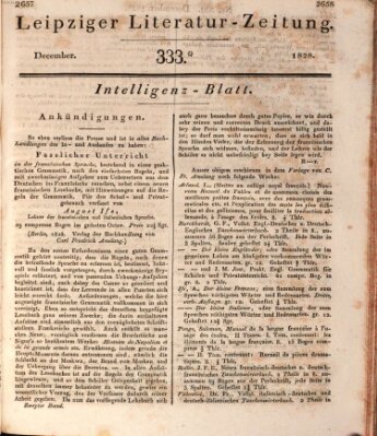 Leipziger Literaturzeitung Samstag 27. Dezember 1828