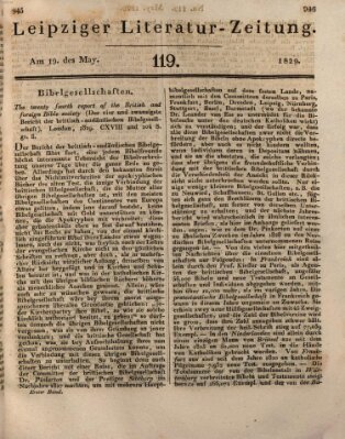 Leipziger Literaturzeitung Dienstag 19. Mai 1829
