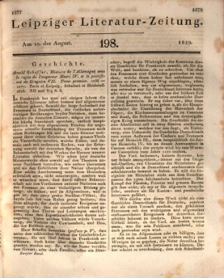 Leipziger Literaturzeitung Mittwoch 19. August 1829