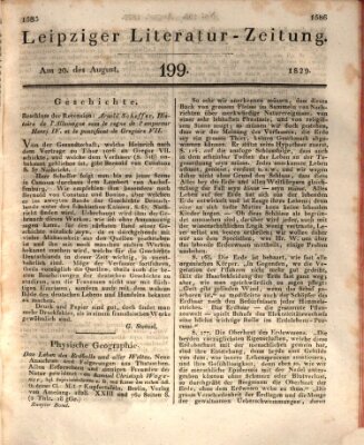 Leipziger Literaturzeitung Donnerstag 20. August 1829