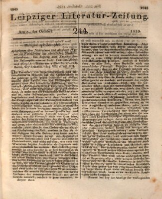 Leipziger Literaturzeitung Montag 5. Oktober 1829