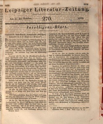 Leipziger Literaturzeitung Samstag 31. Oktober 1829