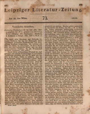 Leipziger Literaturzeitung Freitag 26. März 1830