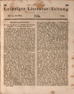 Leipziger Literaturzeitung Dienstag 25. Mai 1830