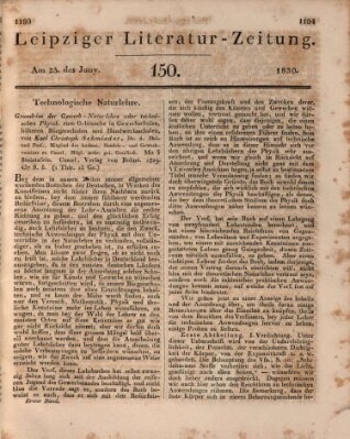 Leipziger Literaturzeitung Mittwoch 23. Juni 1830