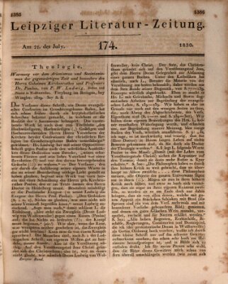 Leipziger Literaturzeitung Mittwoch 21. Juli 1830