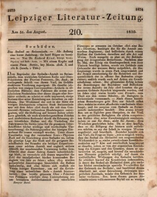 Leipziger Literaturzeitung Dienstag 31. August 1830