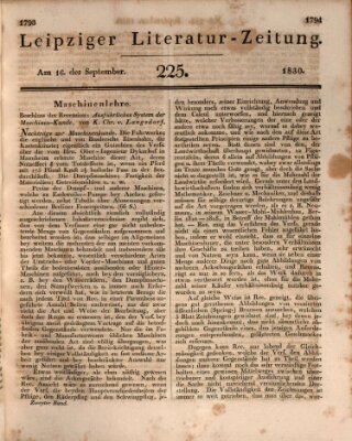 Leipziger Literaturzeitung Donnerstag 16. September 1830