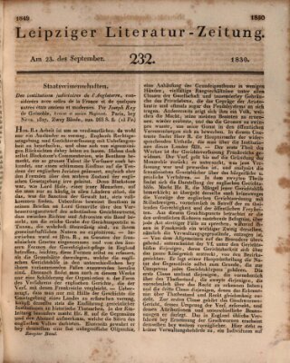 Leipziger Literaturzeitung Donnerstag 23. September 1830