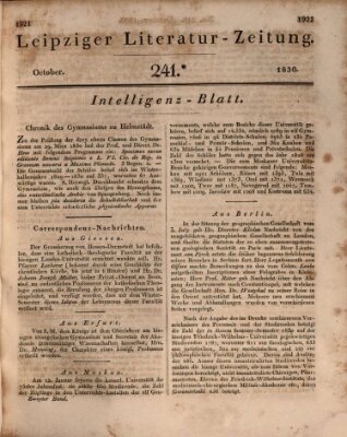 Leipziger Literaturzeitung Samstag 2. Oktober 1830