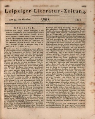 Leipziger Literaturzeitung Freitag 22. Oktober 1830