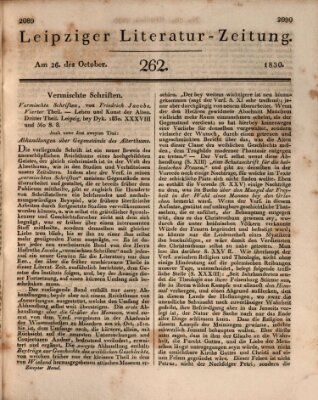 Leipziger Literaturzeitung Dienstag 26. Oktober 1830