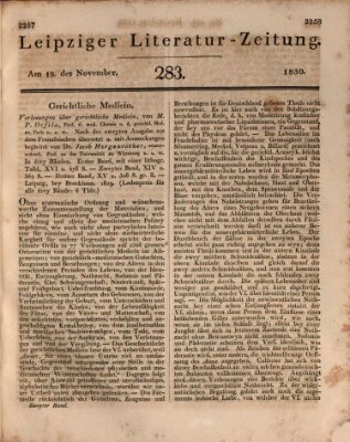 Leipziger Literaturzeitung Freitag 19. November 1830