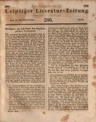 Leipziger Literaturzeitung Montag 22. November 1830
