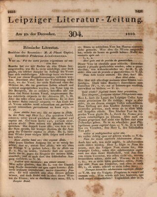 Leipziger Literaturzeitung Freitag 10. Dezember 1830