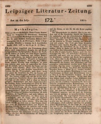 Leipziger Literaturzeitung Montag 18. Juli 1831