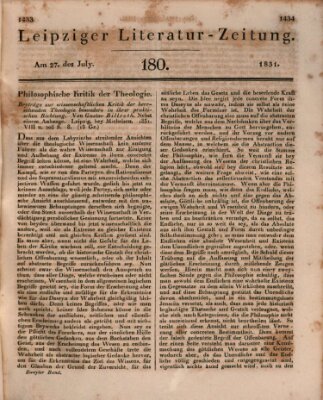 Leipziger Literaturzeitung Mittwoch 27. Juli 1831