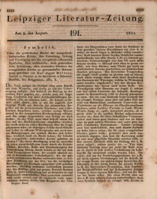 Leipziger Literaturzeitung Dienstag 9. August 1831