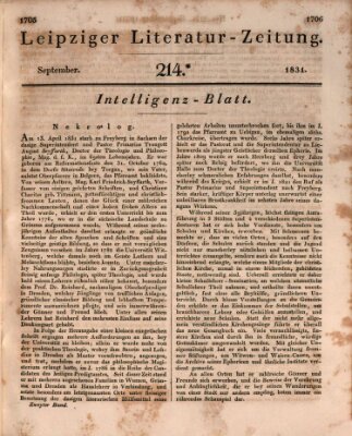 Leipziger Literaturzeitung Samstag 3. September 1831