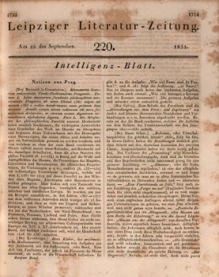 Leipziger Literaturzeitung Samstag 10. September 1831