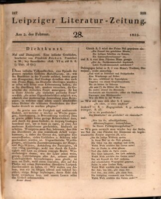 Leipziger Literaturzeitung Donnerstag 2. Februar 1832