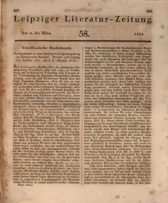 Leipziger Literaturzeitung Donnerstag 8. März 1832