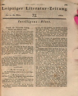 Leipziger Literaturzeitung Samstag 24. März 1832