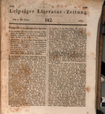 Leipziger Literaturzeitung Freitag 8. Juni 1832