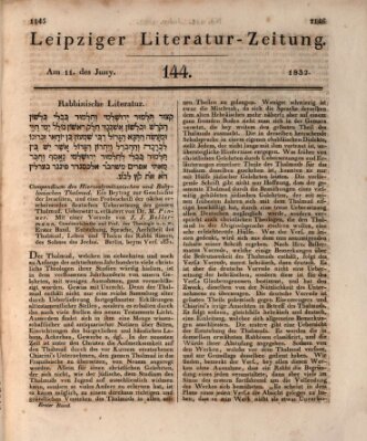 Leipziger Literaturzeitung Montag 11. Juni 1832