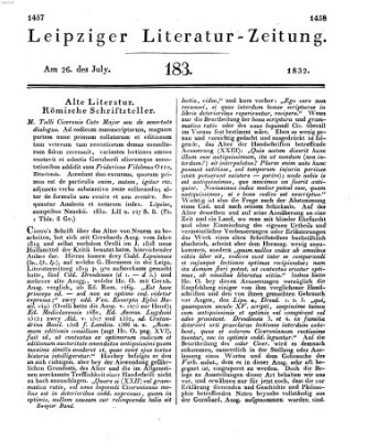 Leipziger Literaturzeitung Donnerstag 26. Juli 1832