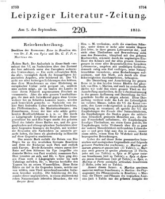 Leipziger Literaturzeitung Freitag 7. September 1832