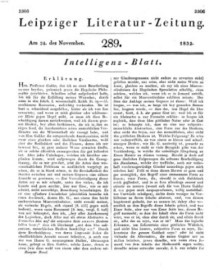 Leipziger Literaturzeitung Samstag 24. November 1832