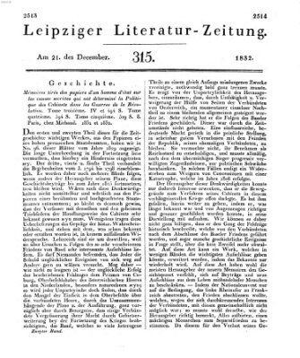 Leipziger Literaturzeitung Freitag 21. Dezember 1832