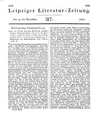 Leipziger Literaturzeitung Montag 24. Dezember 1832